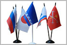 Флажки субъектов Федерации на подставке